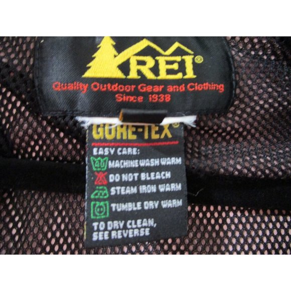 REI Gore Tex Anorak Wind Breaker Mens XL Hood Armpit Vents Red Black GUC - Picture 3 of 16